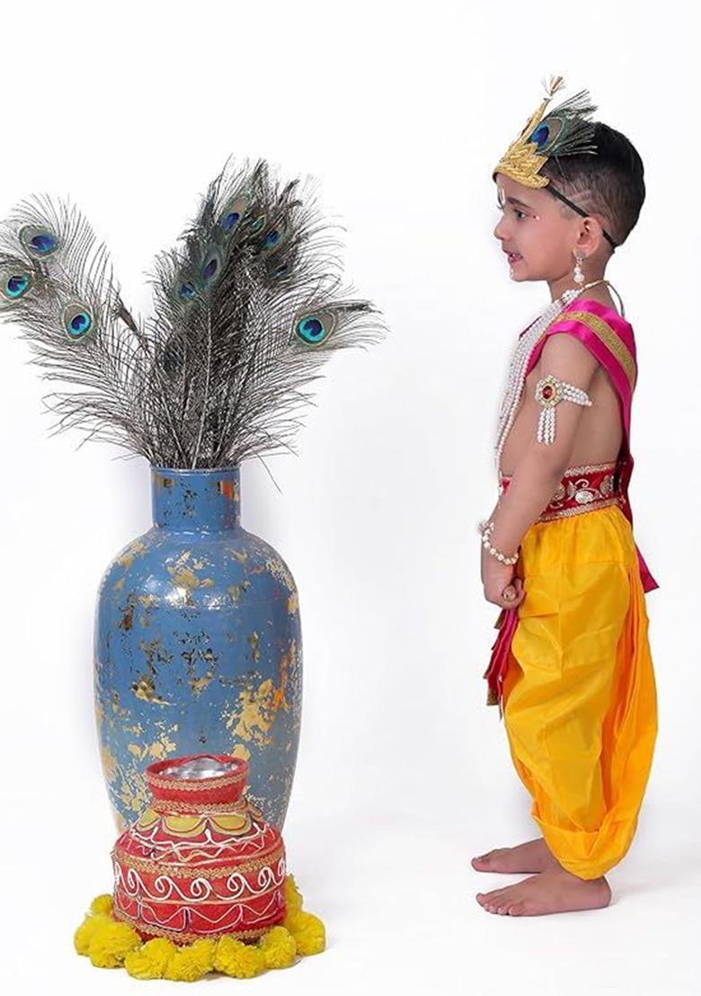 Pink Woven Design Polyester Costume For Boys  - Indya