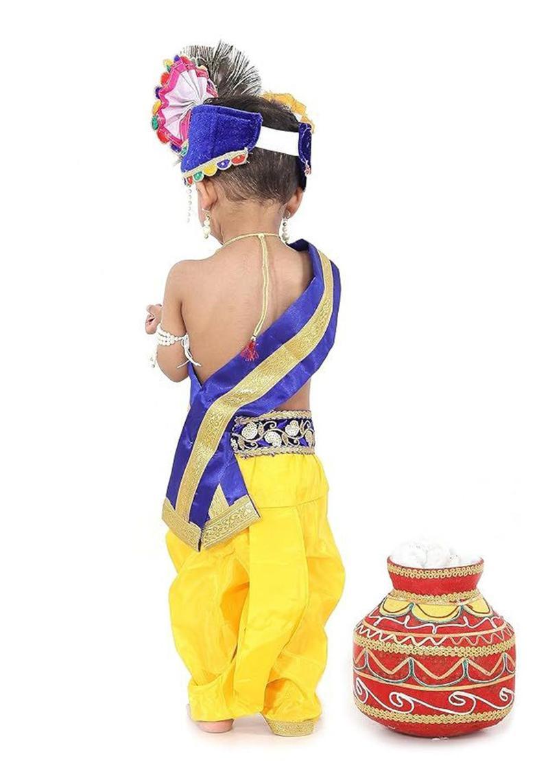 Blue Woven Design Polyester Costume For Boys  - Indya