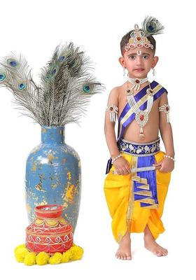 Blue Woven Design Polyester Costume For Boys 