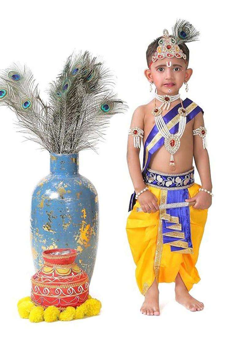 Blue Woven Design Polyester Costume For Boys  - Indya