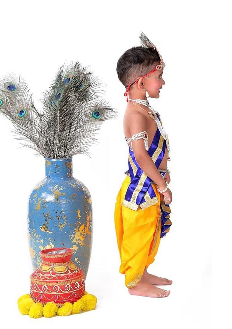 Blue Woven Design Polyester Costume For Boys  - Indya