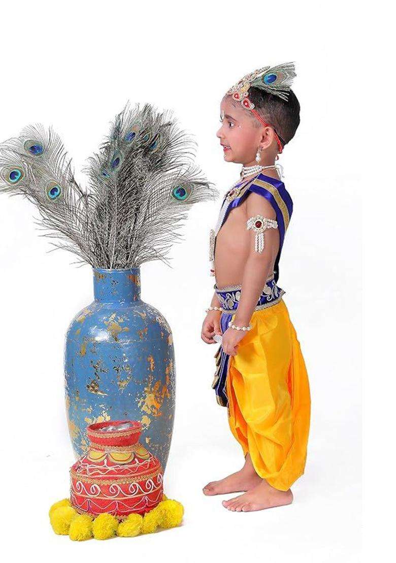 Blue Woven Design Polyester Costume For Boys  - Indya