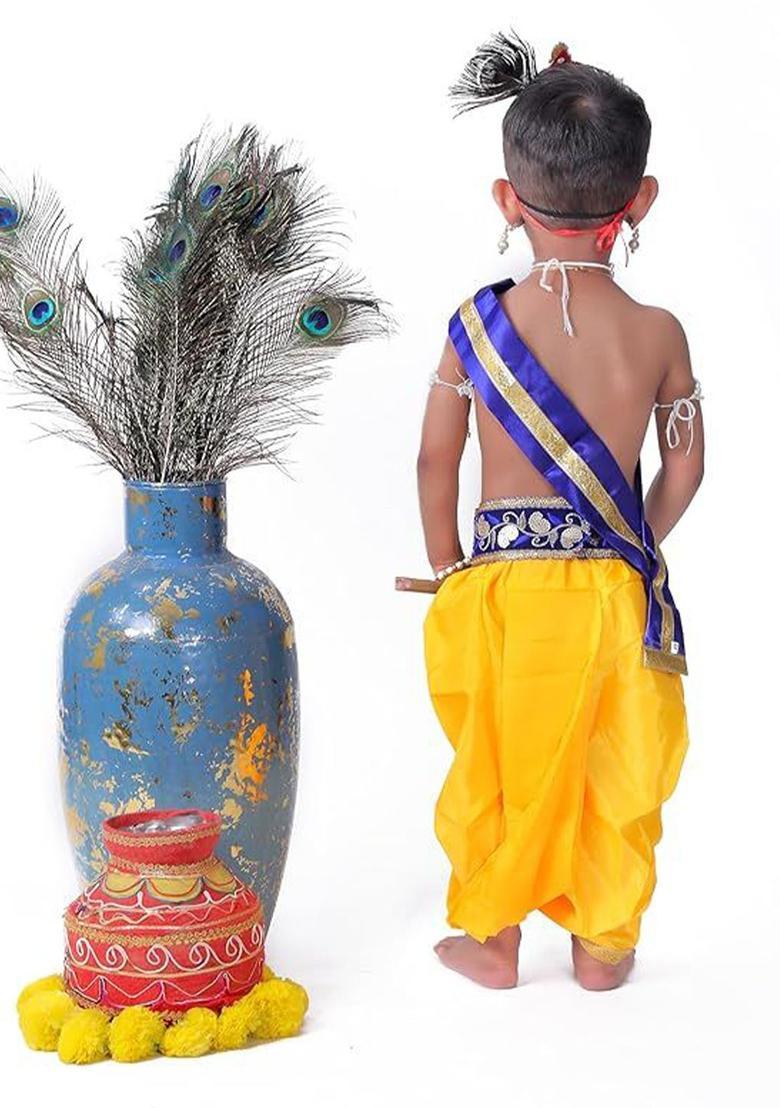 Blue Woven Design Polyester Costume For Boys  - Indya
