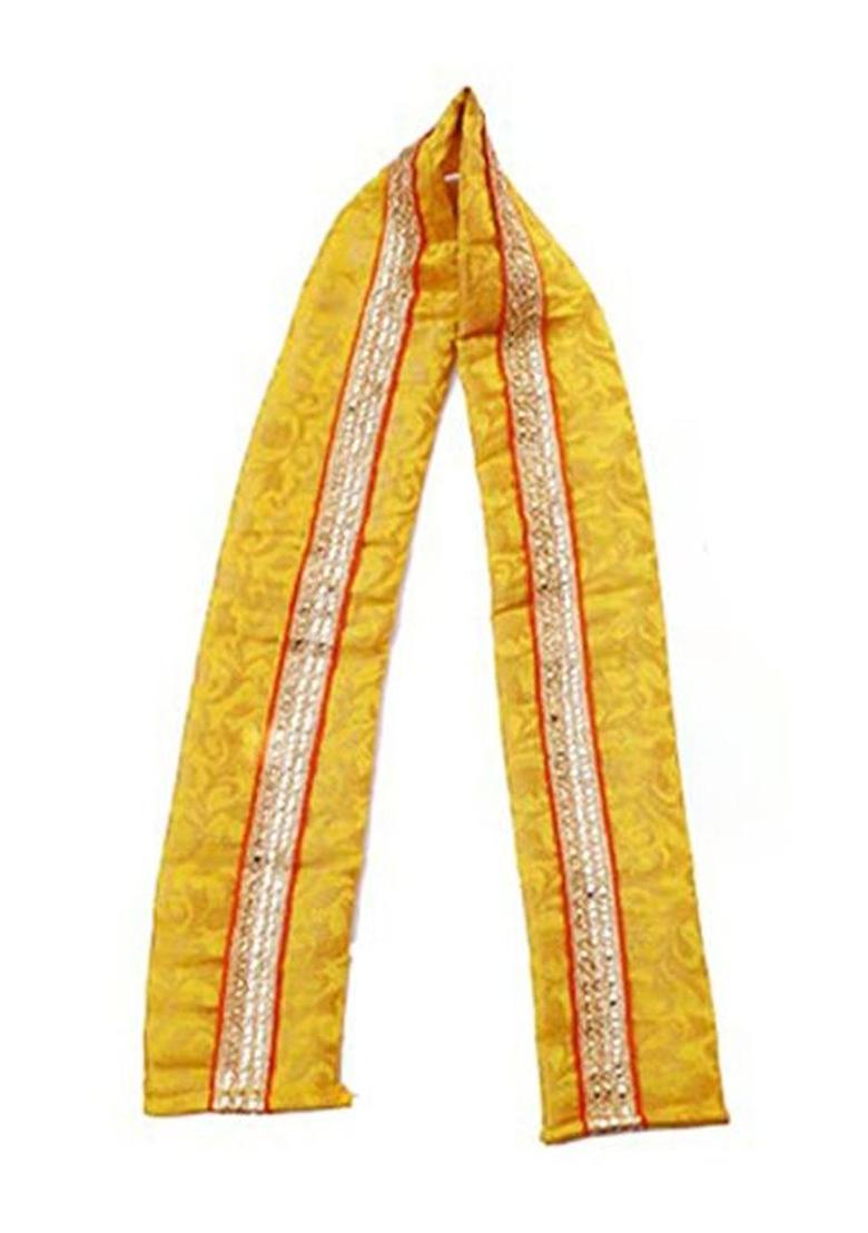 Yellow Woven Design Polyester Costume For Boys  - Indya