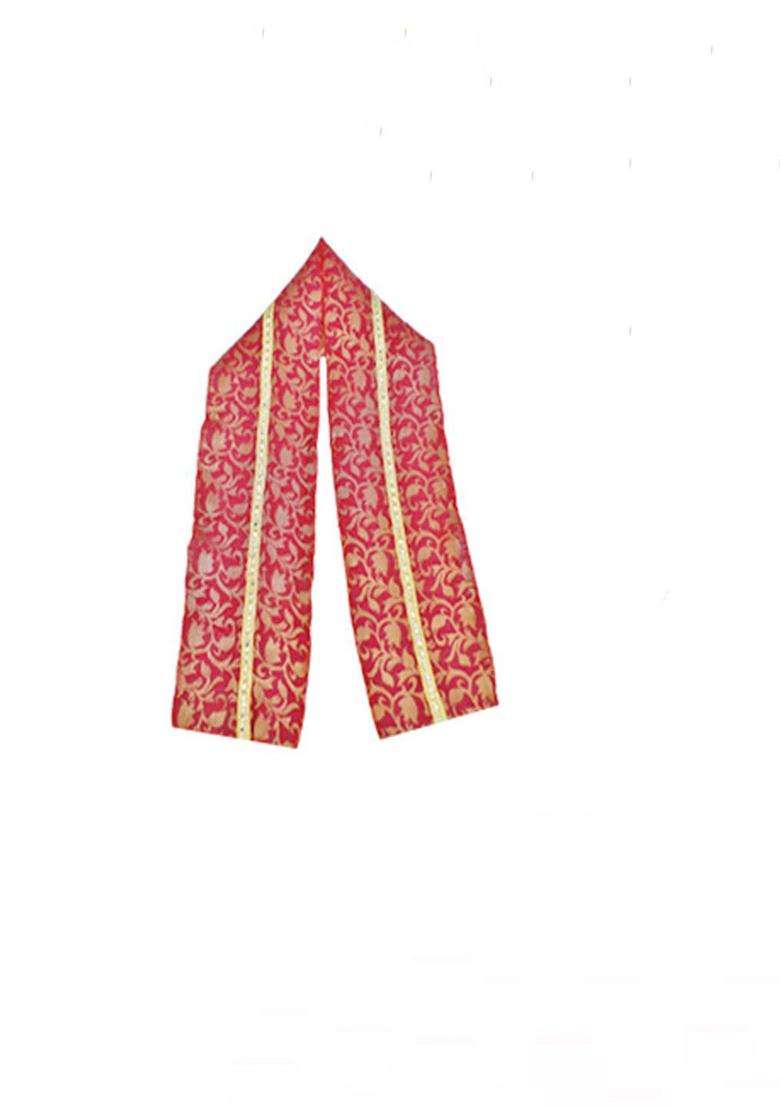 Yellow Woven Design Silk Costume For Boys  - Indya