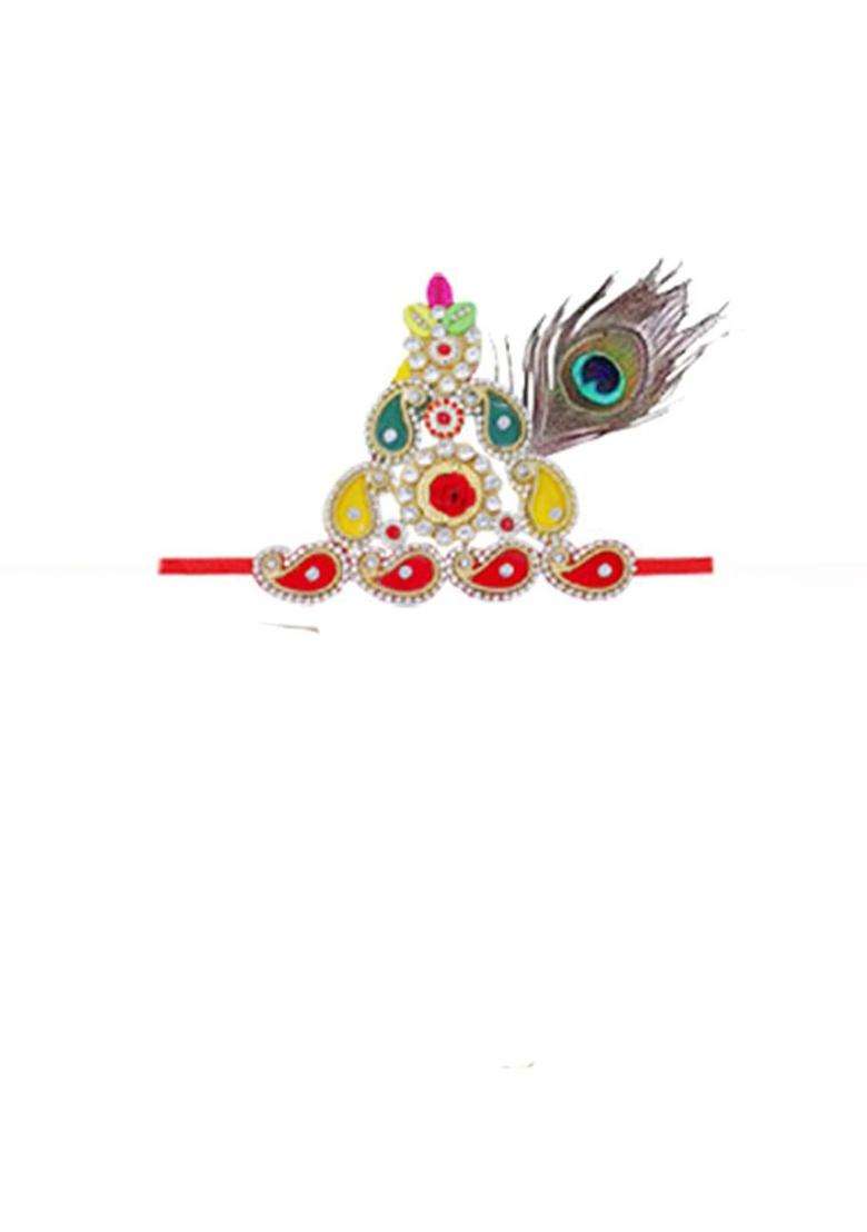 Yellow Embellished Silk Costume For Boys  - Indya