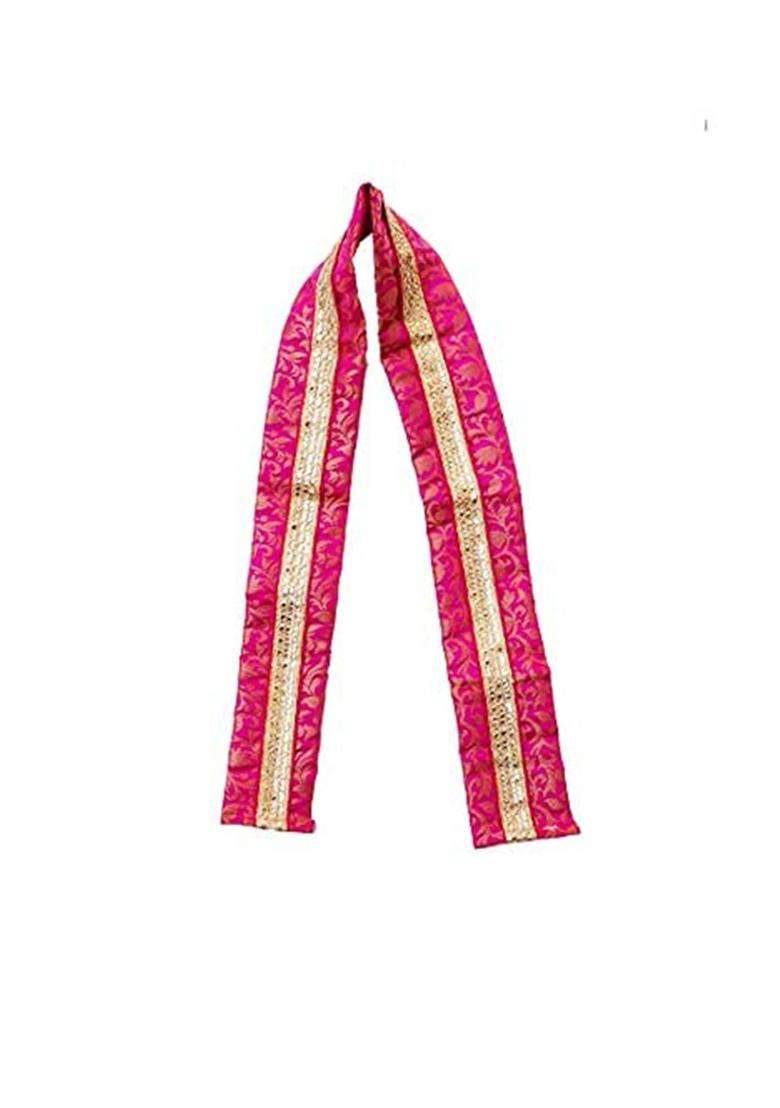 Pink Colourblocked Silk Costume For Boys  - Indya