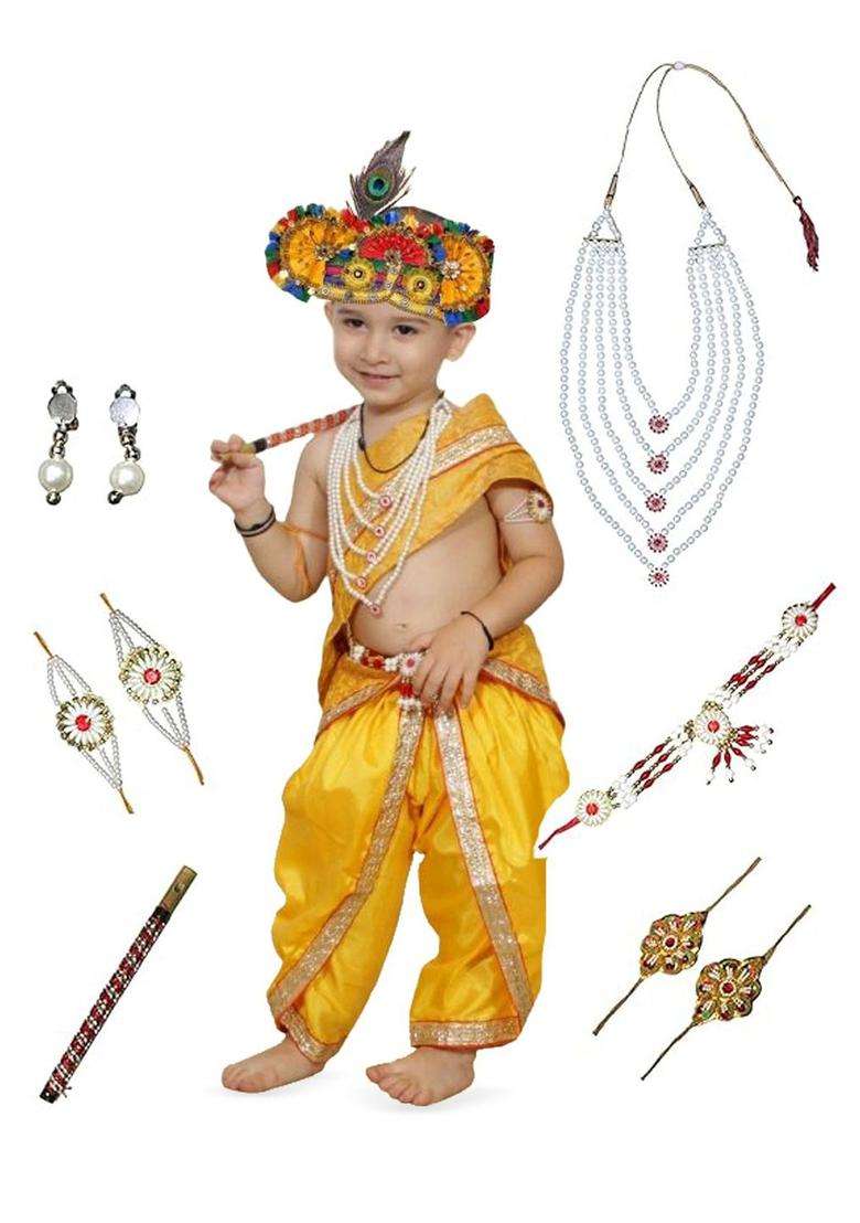 Yellow Polyester Costume For Boys  - Indya