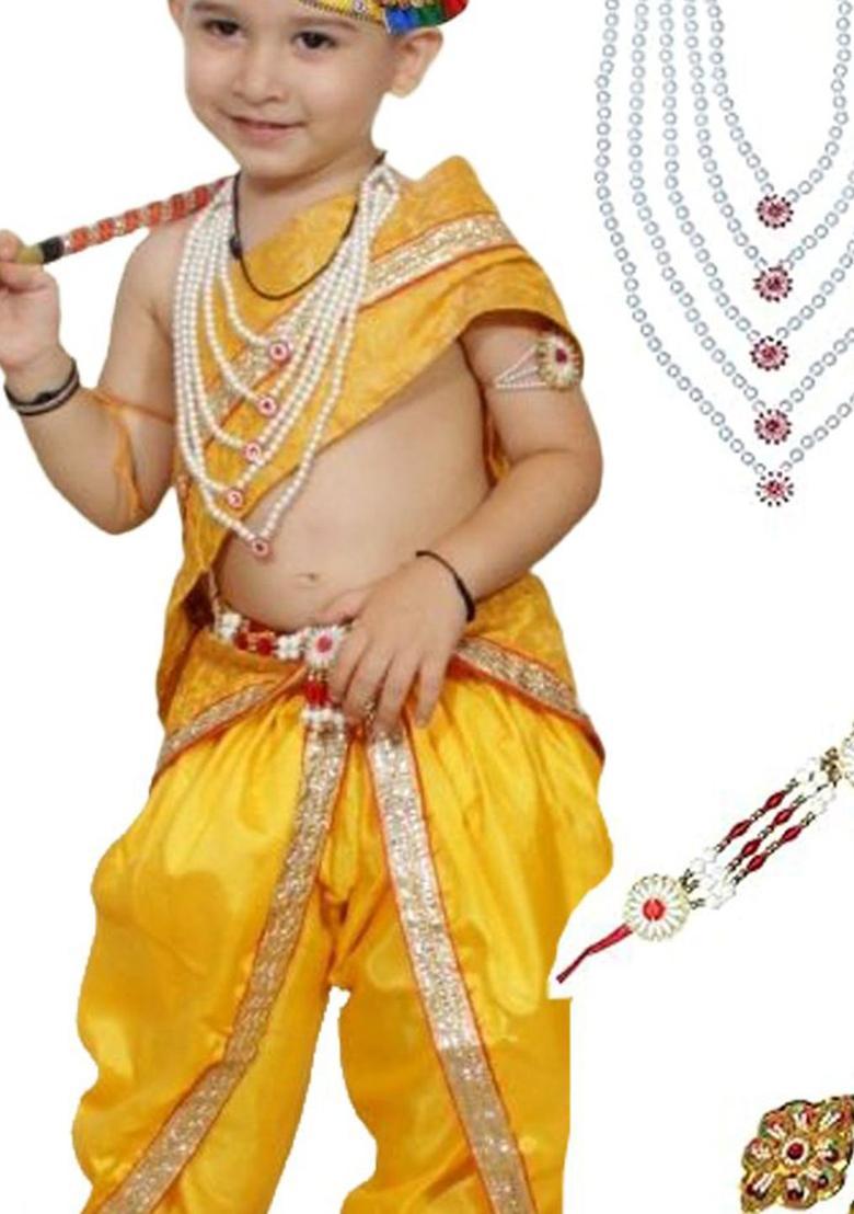 Yellow Polyester Costume For Boys  - Indya
