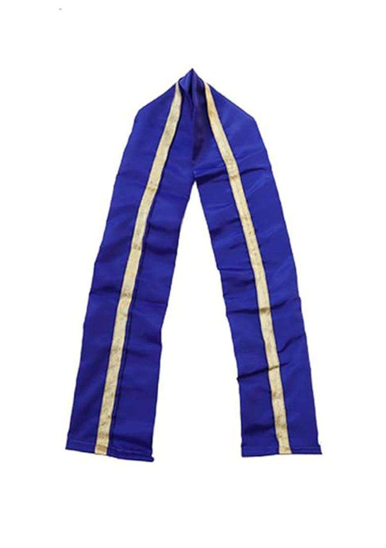 Blue Embellished Silk Costume For Boys  - Indya