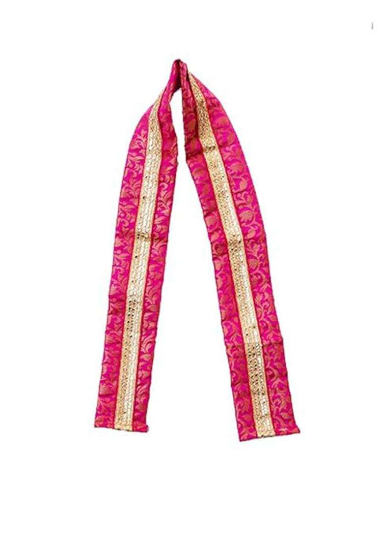 Magenta Woven Design Cotton Costume For Boys  - Indya