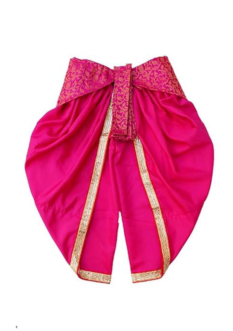 Magenta Woven Design Cotton Costume For Boys  - Indya