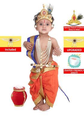 Blue Solid Polyester Costume For Boys 