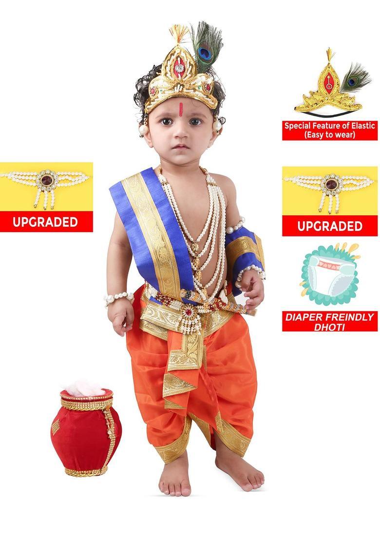 Blue Solid Polyester Costume For Boys  - Indya