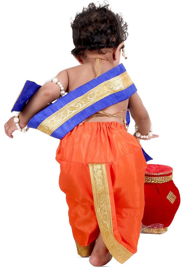Blue Solid Polyester Costume For Boys  - Indya