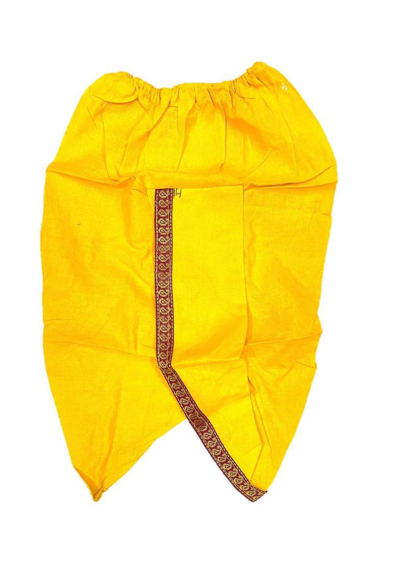 Yellow Printed Cotton Costume For Boys  - Indya