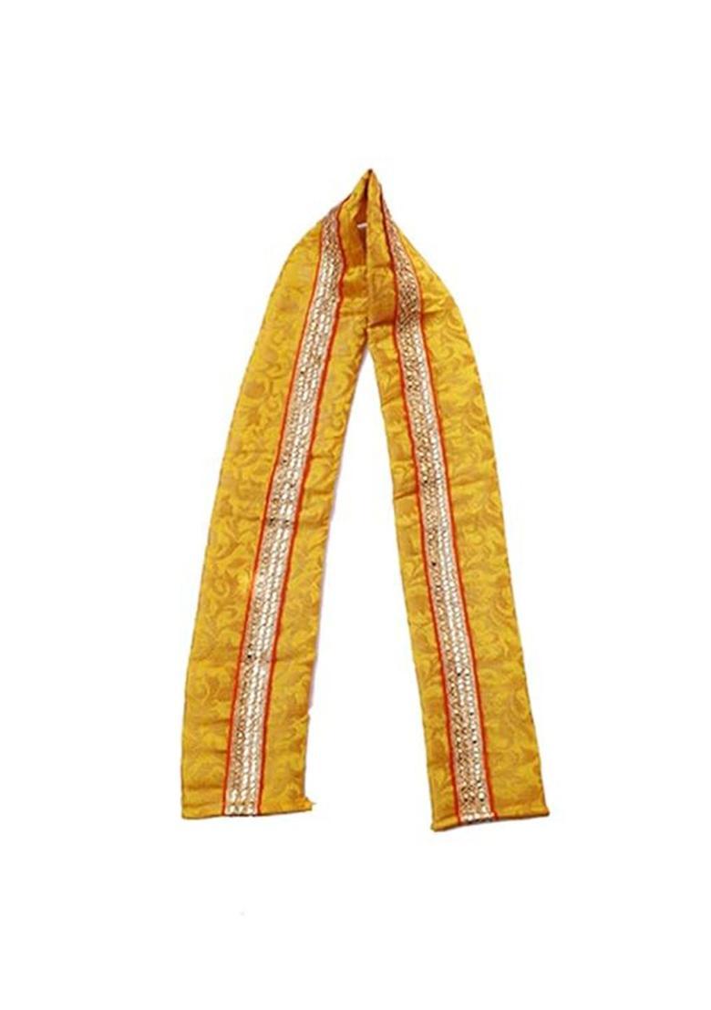 Yellow Colourblocked Silk Costume For Boys  - Indya