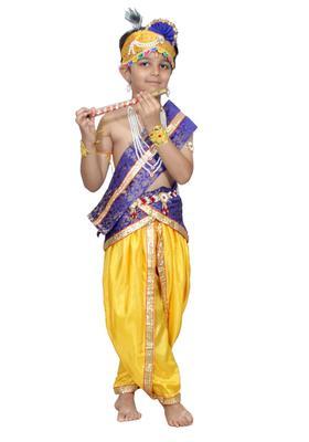 Blue Woven Design Silk Costume For Boys 