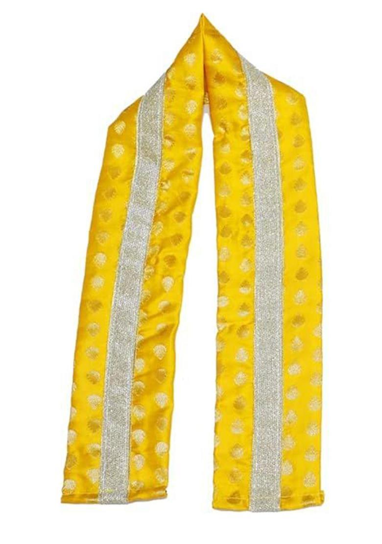 Red Colourblocked Silk Costume For Boys  - Indya