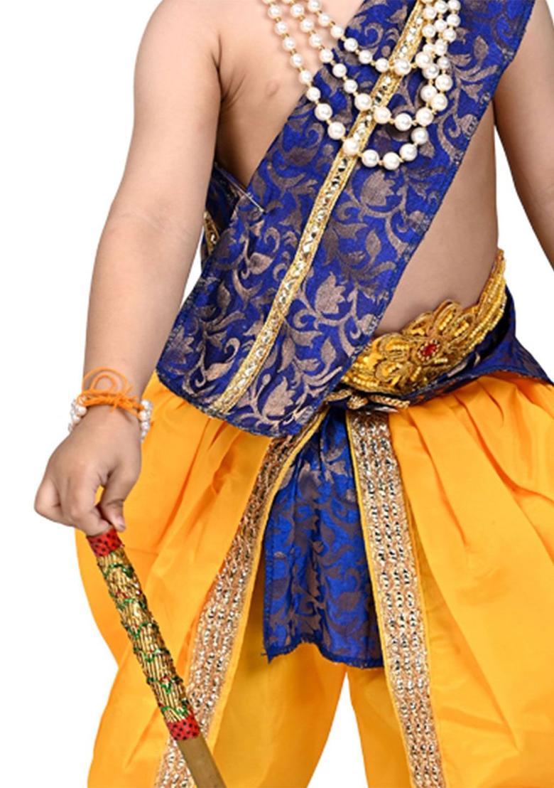 Yellow Woven Design Cotton Costume For Boys  - Indya