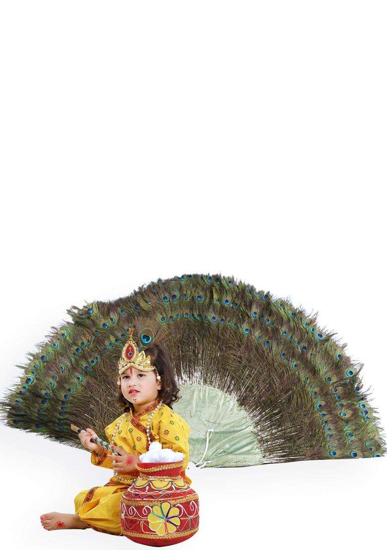 Yellow Printed Cotton Costume For Boys  - Indya