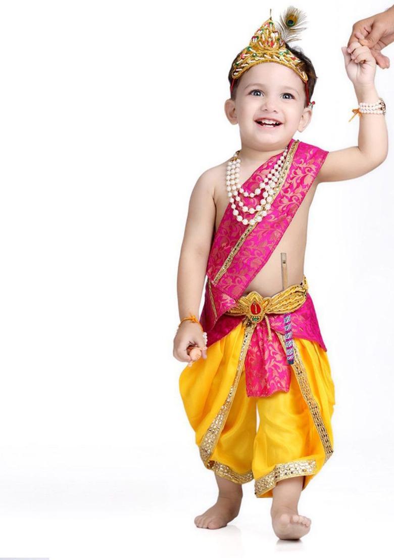 Yellow Blended Costume For Boys  - Indya