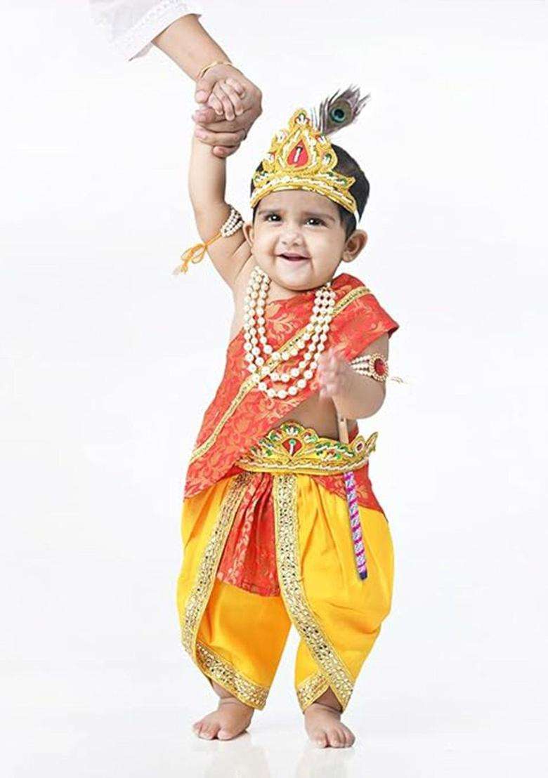 Yellow Blended Costume For Boys  - Indya