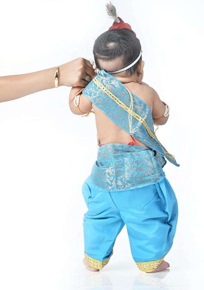 Turquoise Blue Blended Costume For Boys  - Indya