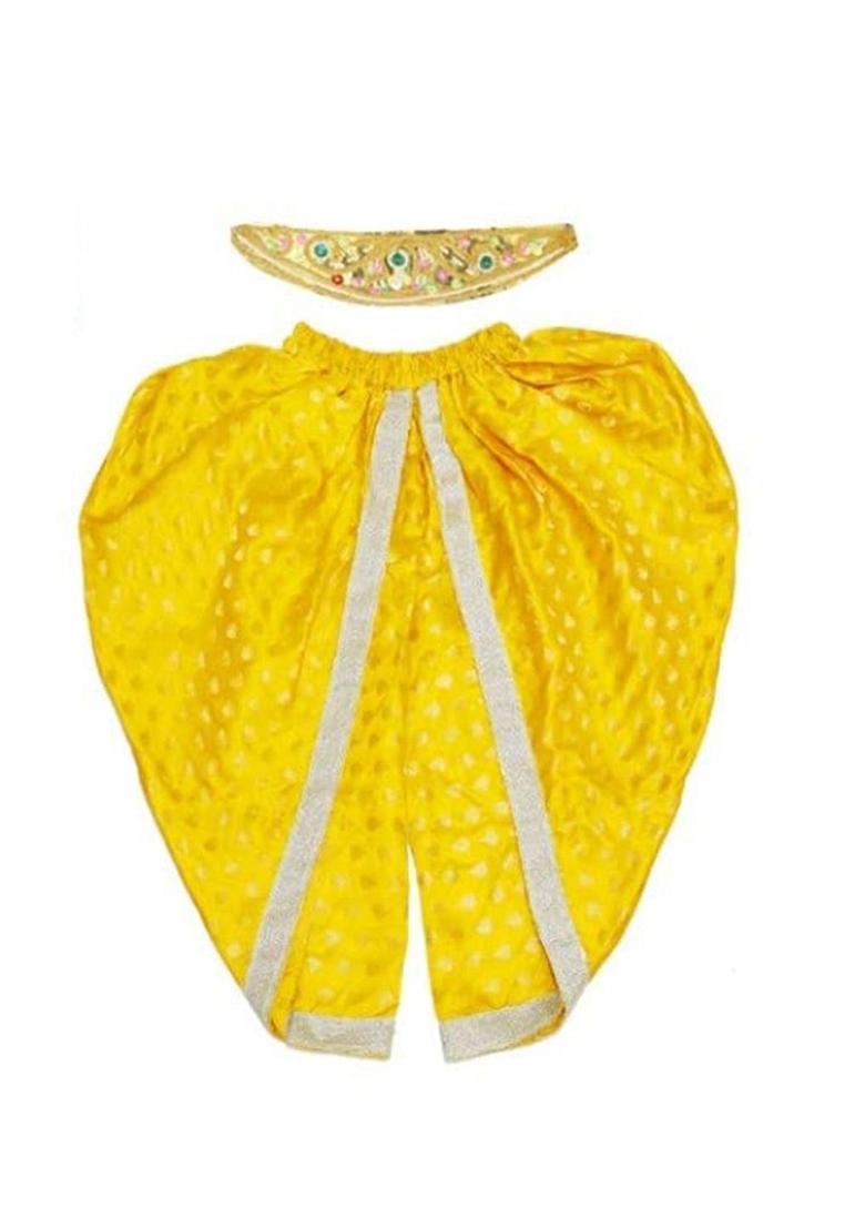 Turquoise Blue Woven Design Silk Costume For Boys  - Indya