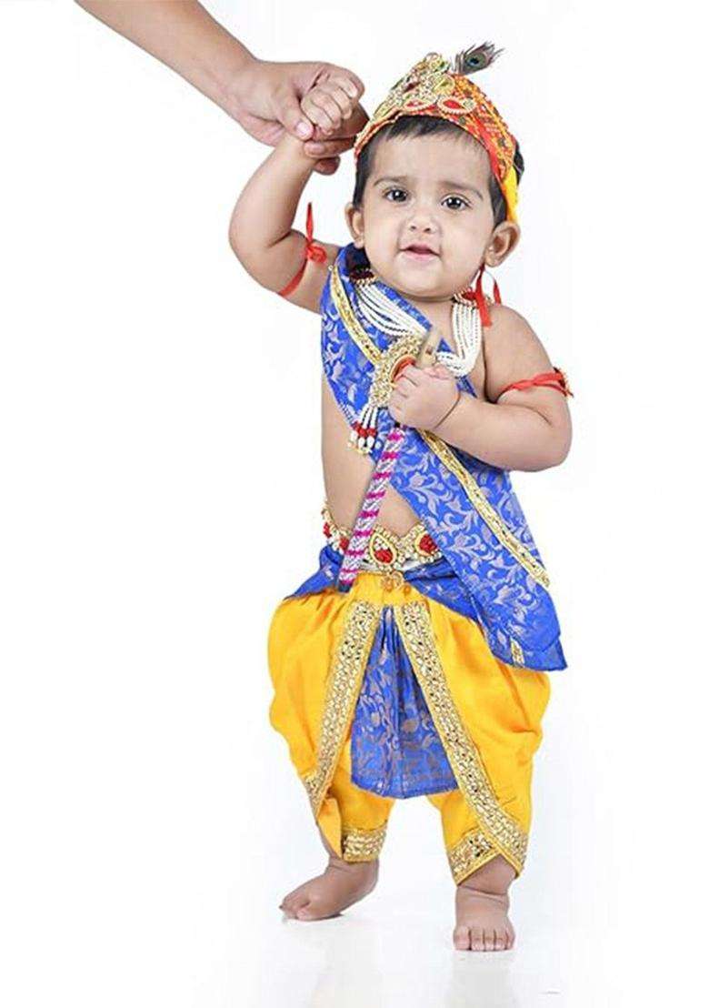Turquoise Blue Blended Costume For Boys  - Indya