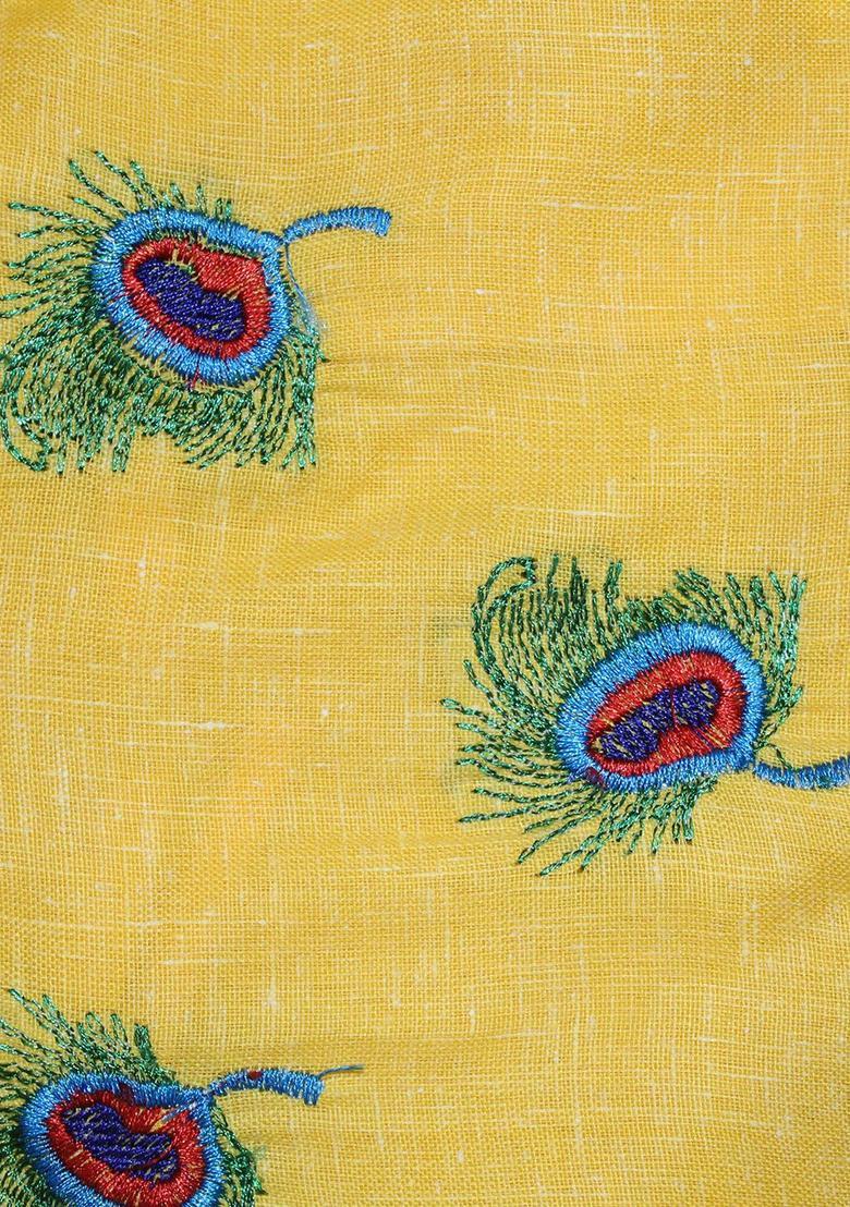 Yellow Embroidered Polyester Costume For Boys  - Indya