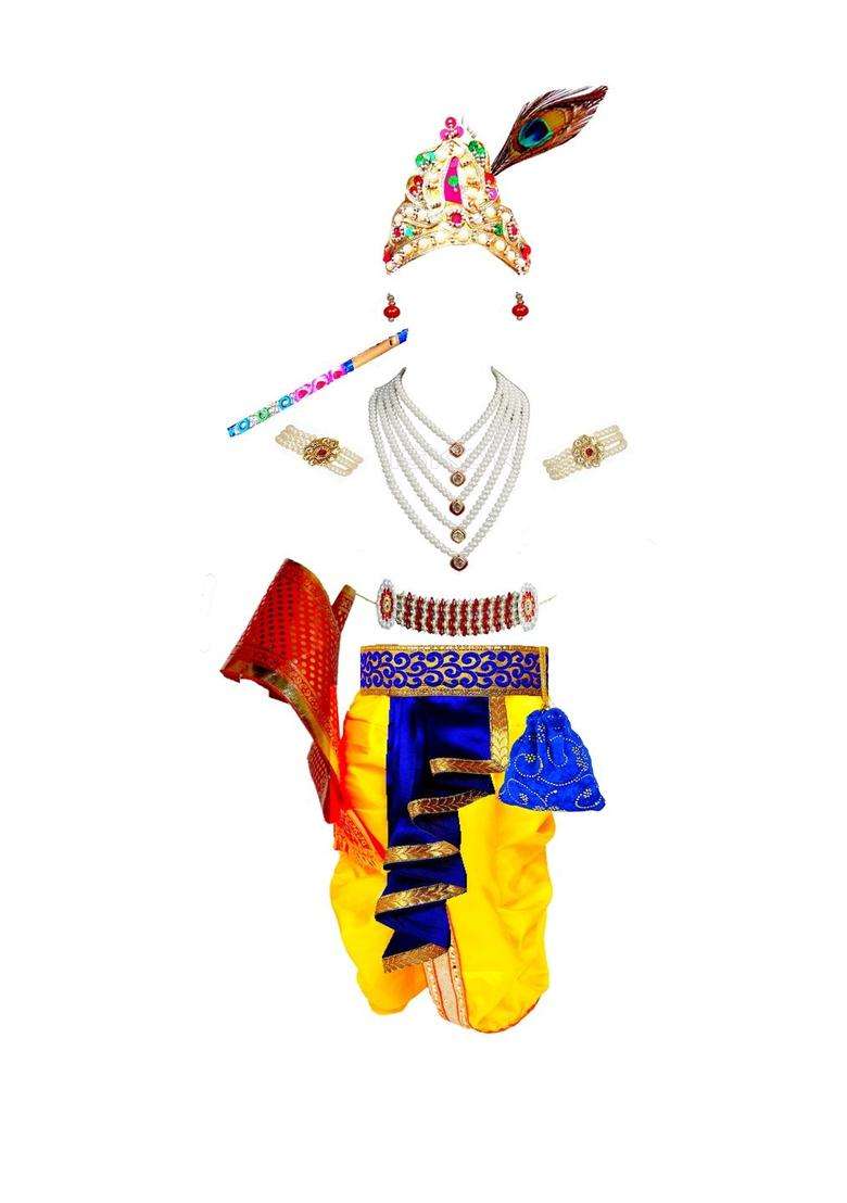 Yellow Silk Costume For Boys  - Indya