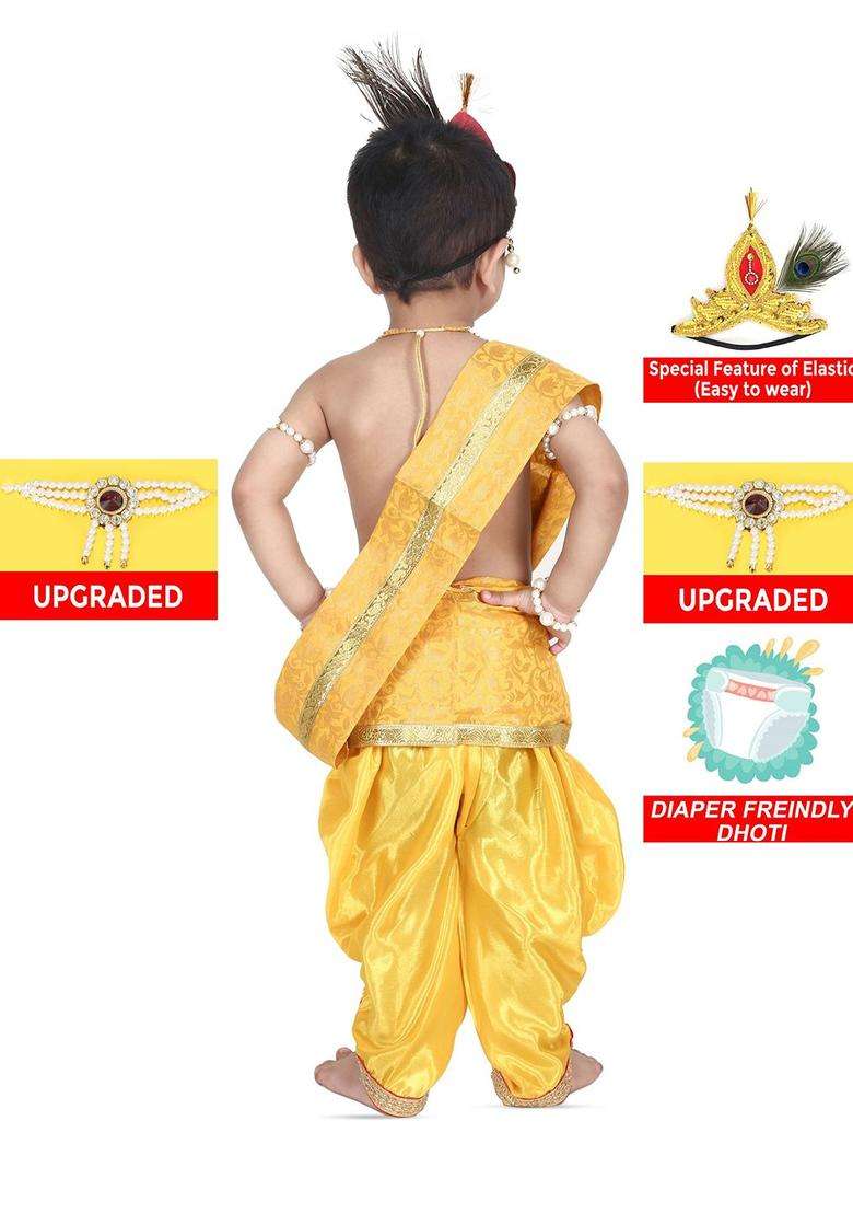 Yellow Solid Polyester Costume For Boys  - Indya