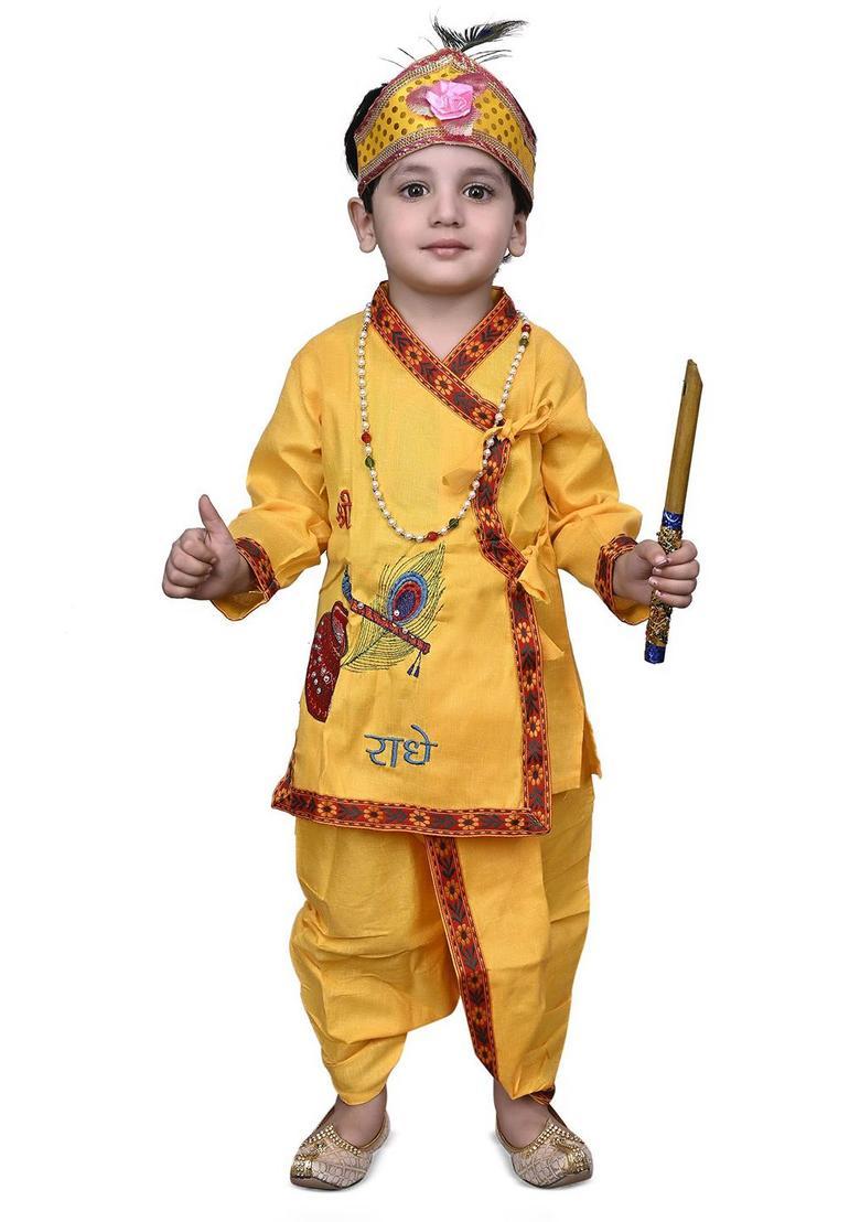 Yellow Blended Costume For Boys  - Indya
