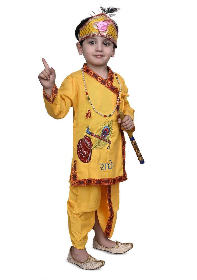 Yellow Blended Costume For Boys  - Indya