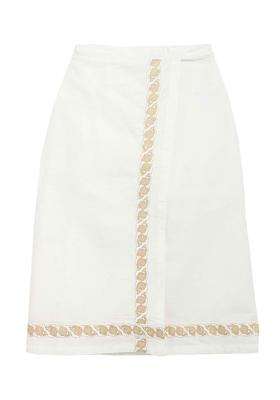 White Solid Cotton Dhoti For Boys 