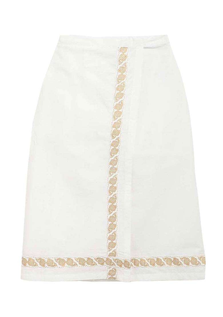 White Solid Cotton Dhoti For Boys  - Indya