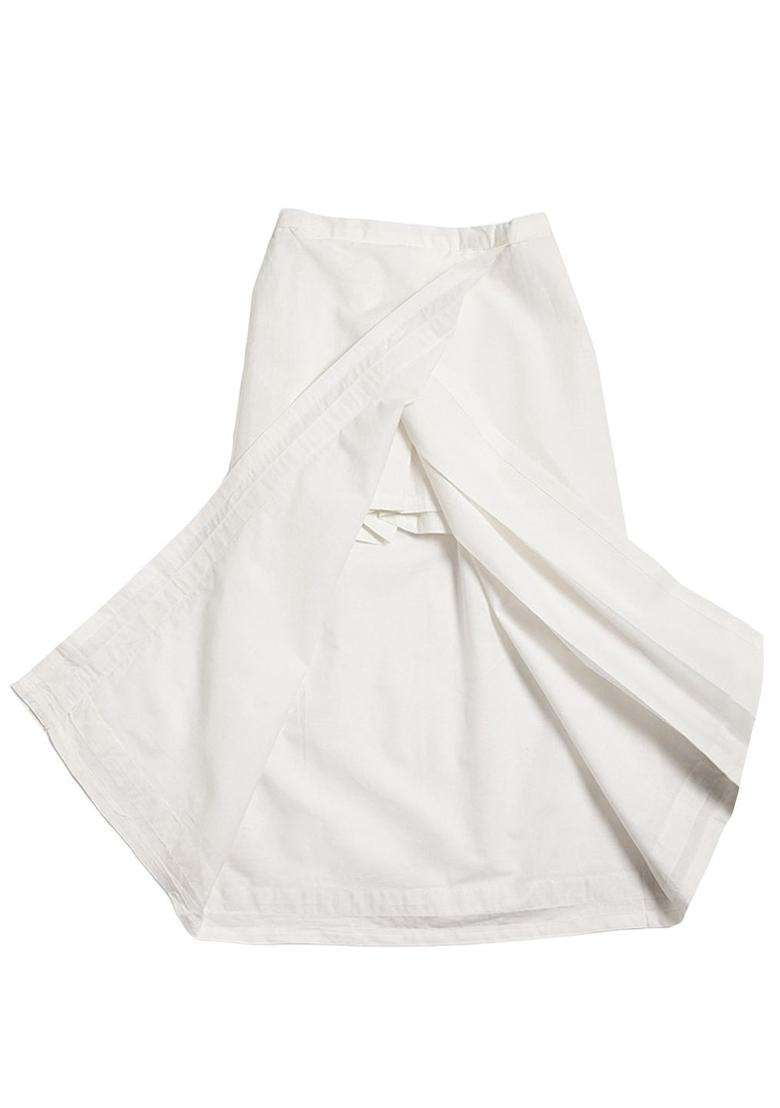 White Solid Cotton Dhoti For Boys  - Indya