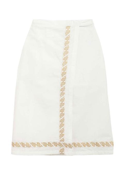 White Solid Cotton Dhoti For Boys 