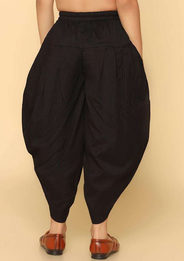 Black Solid Cotton Dhoti For Boys  - Indya