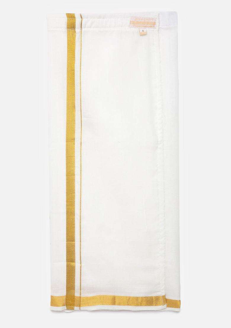 Beige Solid Cotton Dhoti For Boys  - Indya