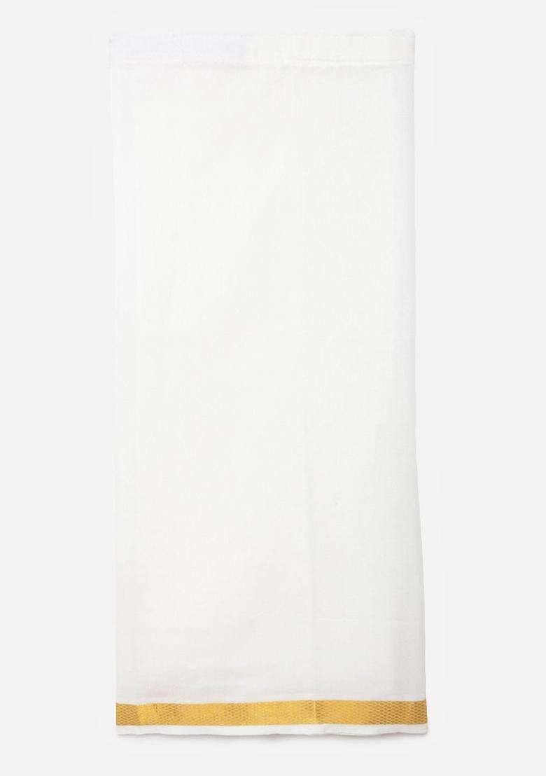 Beige Solid Cotton Dhoti For Boys  - Indya