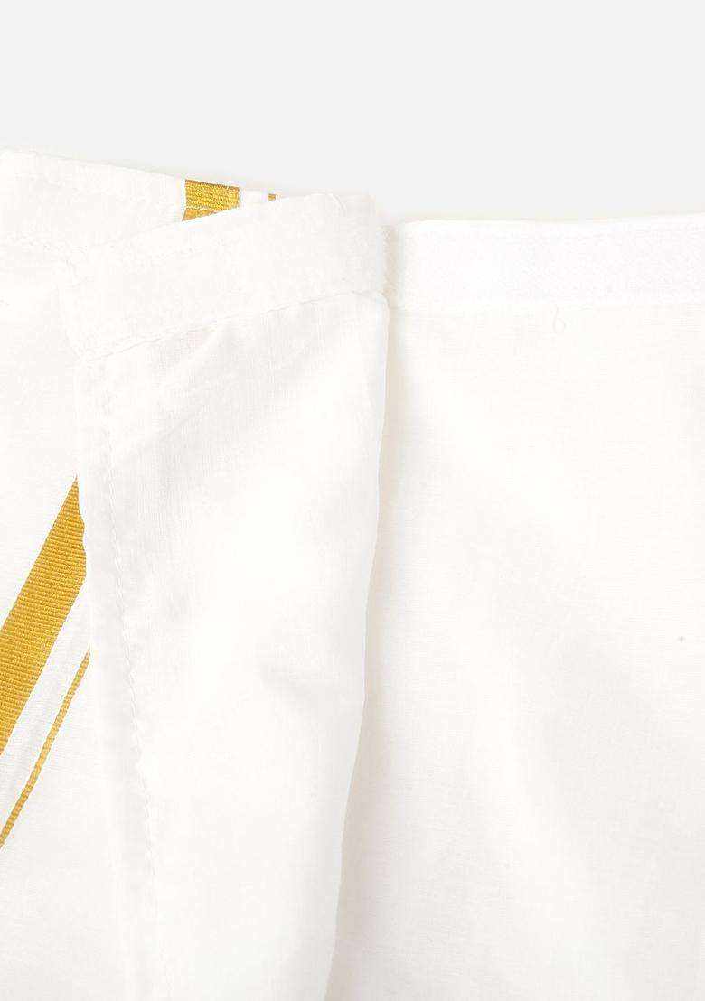 Beige Solid Cotton Dhoti For Boys  - Indya