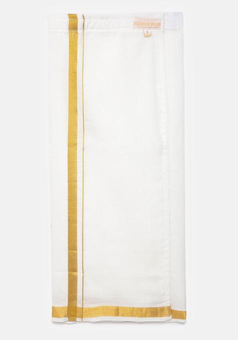 Beige Solid Cotton Dhoti For Boys 