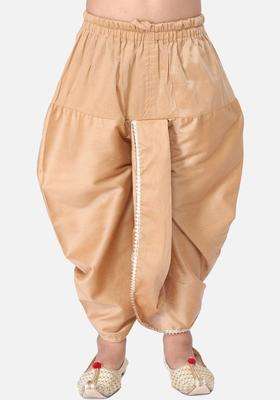 Beige Solid Cotton Dhoti For Boys 