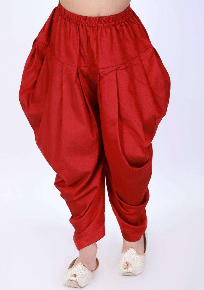 Maroon Solid Cotton Dhoti For Boys  - Indya