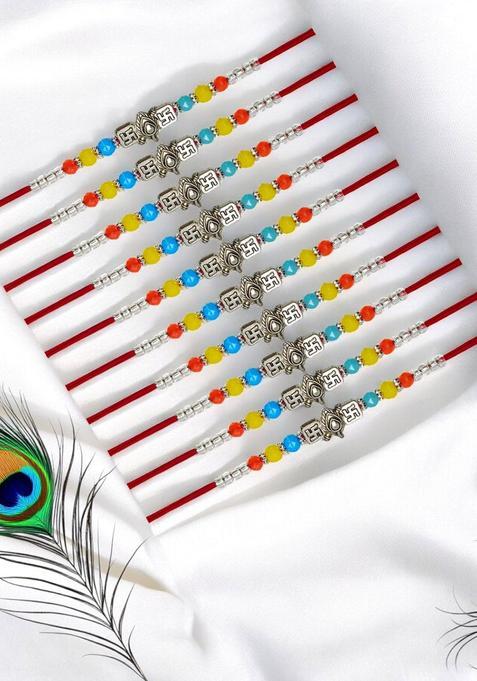 Silver Wraparound Rakhi Set Of 6