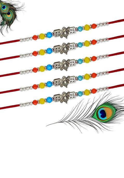 Silver Thread Rakhi Set Of 5