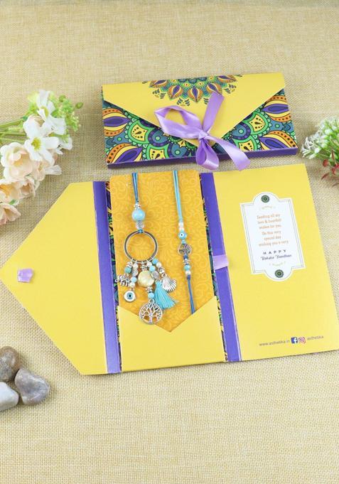 Silver Bhaiya Bhabhi Rakhi Set Of 2