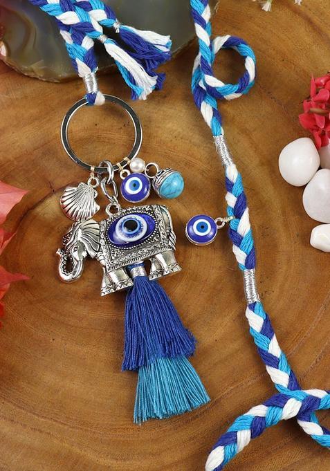 Silver Bhaiya Bhabhi Rakhi Set Of 2